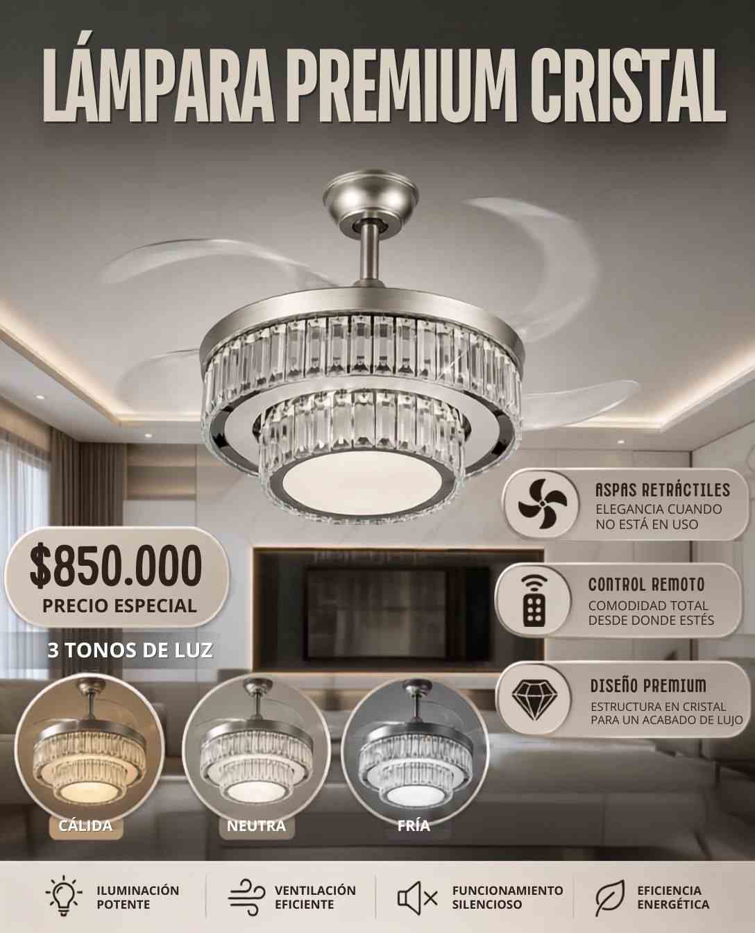 Lámpara Abanico Premium de Techo
